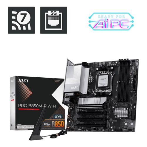 MSI PRO B850M-P WIFI motherboard AMD B850 Socket AM5 micro ATX (PRO B850M-P WIFI)