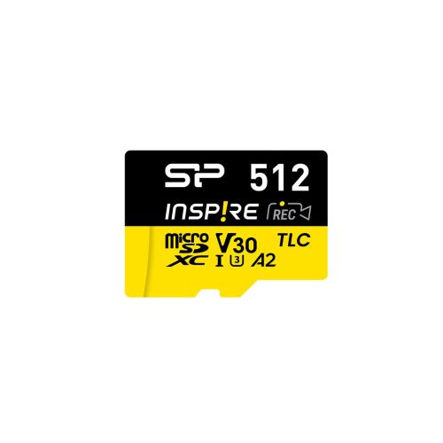 Memory card Silicon Power Inspire 512 GB MicroSDXC V30 UHS-I U3 A2 4K + adapter (SP512GBSTXLA2V1NSP) (SP512GBSTXLA2V1NSP)