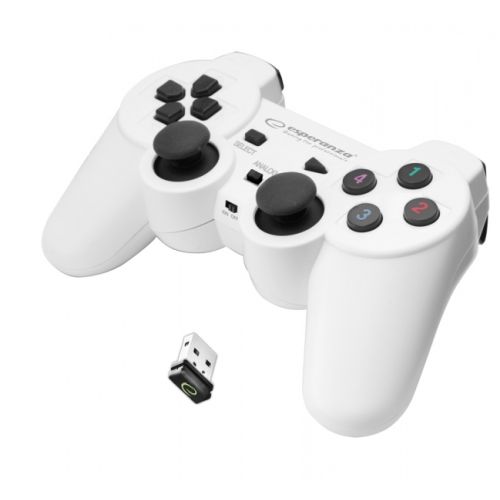 Esperanza EGG108W Gaming Controller Gamepad PC,Playstation 3 Analogue / Digital RF Black,White (EGG108W)
