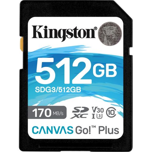 Kingston Canvas Go! Plus 512 GB SDXC black, UHS-I (U3), Class 10, V30 (SDG3/512GB)