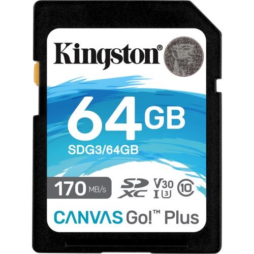 Kingston Canvas Go! Plus 64 GB SDXC black, UHS-I (U3), Class 10, V30 (SDG3/64GB)