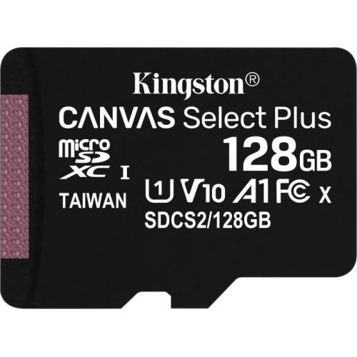 Kingston Canvas Select Plus 128 GB microSDXC black, A1, Class 10, V10 (SDCS2/128GBSP)