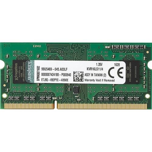Kingston ValueRAM SO-DIMM 4 GB DDR3-1600 KVR16LS11 / 4, low voltage  (KVR16LS11/4)