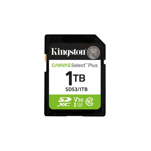 Kingston Technology 1TB SDXC Canvas Select Plus Gen3 150MB/s C10 UHS-I U3 V30 (SDS3/1TB)