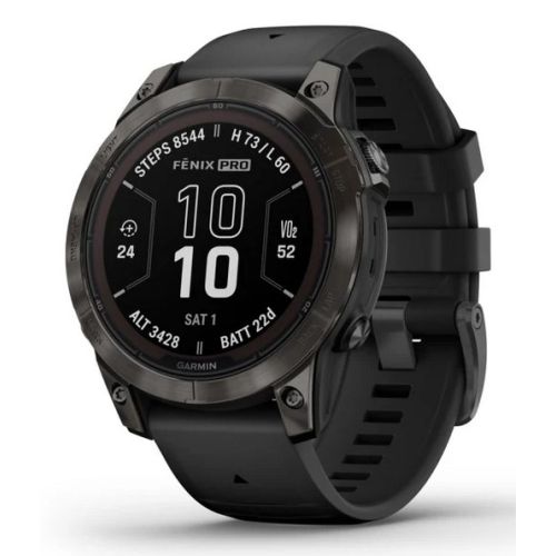 Garmin fēnix 7S Pro 3.05 cm (1.2") MIP 42 mm Digital 240 x 240 pixels Touchscreen Black Wi-Fi GPS (satellite) (010-02777-11)