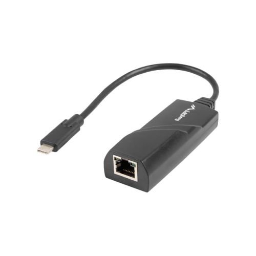 Lanberg NC-1000-02 cable gender changer USB-C RJ-45 Black (NC-1000-02)