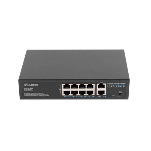 Lanberg Switch PoE+ Rack 10"/19"  RSFE-8P-2GE-120 (RSFE-8P-2GE-120)