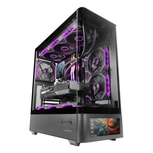 Mars Gaming MCLCDPRO computer case Midi Tower Black (TACMARS-MCLCDPRO)