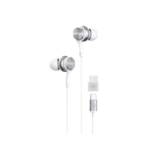 Maxell XC1 USB-C wired headphones with USB-A adapter white (MAXELL XC1 WHITE)