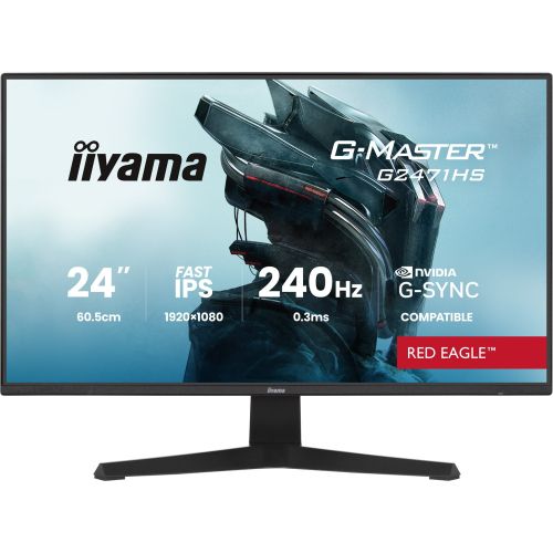 iiyama G-MASTER G2471HS-B1 computer monitor 60.5 cm (23.8") 1920 x 1080 pixels Full HD Black (G2471HS-B1)