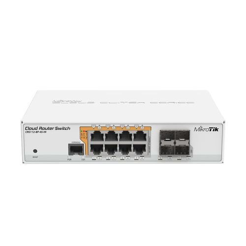 Mikrotik CRS112-8P-4S-IN network switch Gigabit Ethernet (10/100/1000) Power over Ethernet (PoE) White (CRS112-8P-4S-IN)