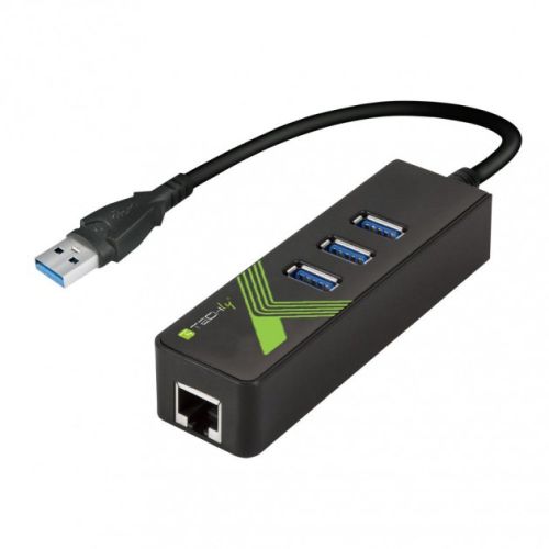 Techly IDATA USB-ETGIGA-3U2 laptop dock/port replicator USB 3.2 Gen 1 (3.1 Gen 1) Type-A Black (105803)