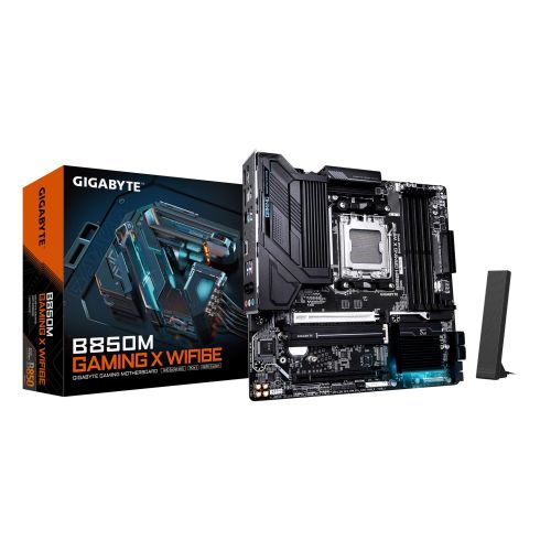 GIGABYTE B850M GAMING X WIFI6E Motherboard - AMD Ryzen 9000 Series CPUs, 10+2+2 Phases Digital VRM, up to 8200MHz DDR5 (OC), 1xPCIe 5.0 + 1xPCIe 4.0 M.2, 2.5LAN, WIFI 6E, USB 3.2 Gen 2 (B850M GAMING X WF6E)
