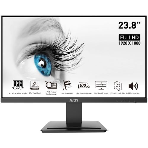 MSI Pro MP243X 23.8 Inch Monitor, Full HD (1920 x 1080), 100Hz, IPS, Black (PRO MP243X)