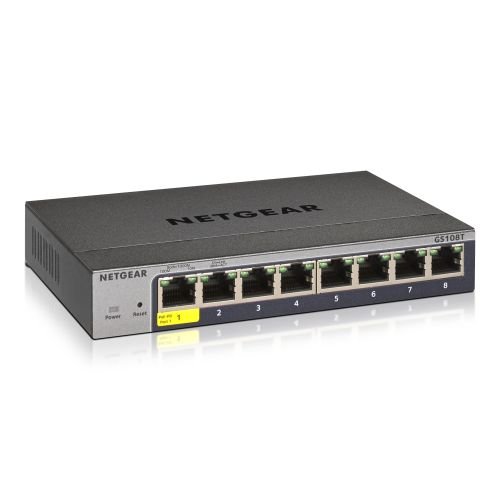 Netgear GS108Tv3 Managed L2 Gigabit Ethernet (10/100/1000) Grey (GS108T-300PES)