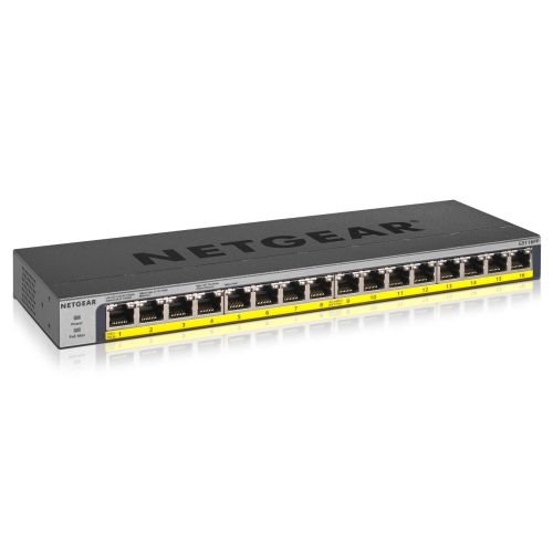 Netgear GS116PP Unmanaged Gigabit Ethernet (10/100/1000) Power over Ethernet (PoE) Black (GS116PP-100EUS)
