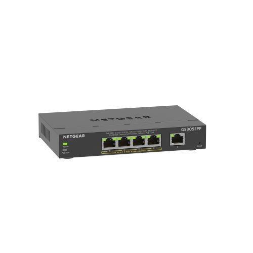 Netgear GS305EPP Managed L2/L3 Gigabit Ethernet (10/100/1000) Power over Ethernet (PoE) Black (GS305EPP-100PES)