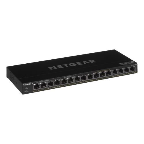 Netgear GS316P Unmanaged Gigabit Ethernet (10/100/1000) Power over Ethernet (PoE) Black (GS316P-100EUS)
