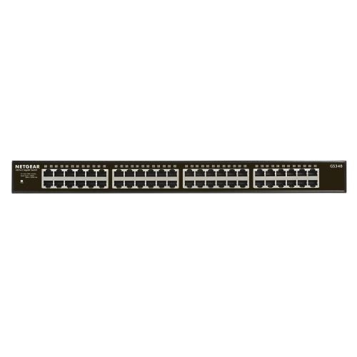 Netgear GS348 Unmanaged Gigabit Ethernet (10/100/1000) 1U Black (GS348-100EUS)