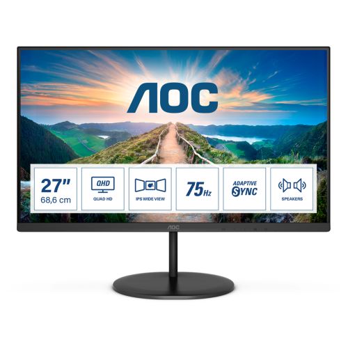AOC V4 Q27V4EA LED display 68.6 cm (27") 2560 x 1440 pixels 2K Ultra HD Black (Q27V4EA)