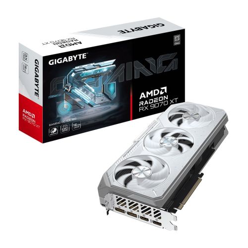 GIGABYTE Radeon RX 9070 XT GAMING OC ICE 16G Graphics Card - 16GB GDDR6, 256bit, PCI-E 5.0, 3060 MHz Core Clock, 2 x DisplayPort, 2 x HDMI, GV-R907XGAMINGOCICE-16GD (GV-R907XGAMINGOCICE-16GD)