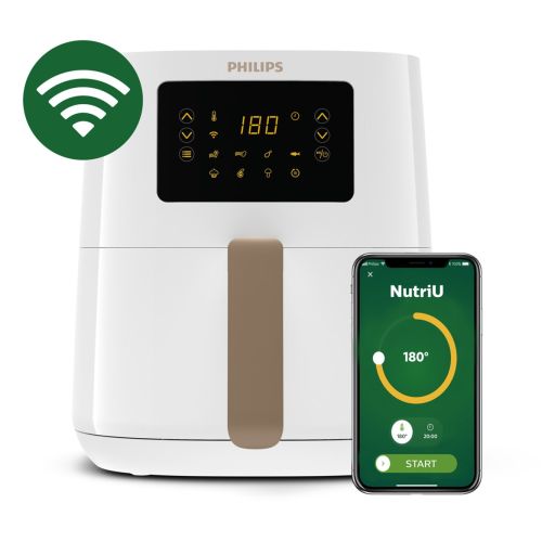 Philips 5000 series HD9255/30 fryer Single 4.1 L Stand-alone 1400 W Hot air fryer Gold, White (HD9255/30)