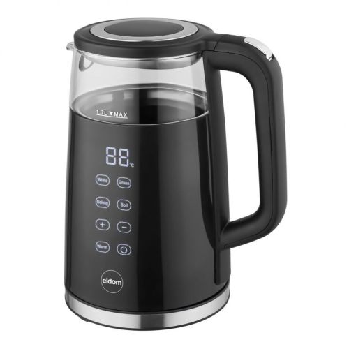 ELDOM Kettle NEVO, 2200 W, 1.7 L, temperature control, plastic + glass (C530)
