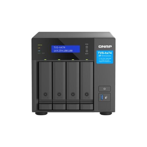 QNAP TVS-H474 NAS Tower Intel® Pentium® G7400 8 GB DDR4 QuTS hero Black (TVS-H474-PT-8G)
