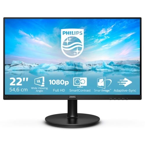 Philips V Line 221V8A/00 LED display 54.6 cm (21.5") 1920 x 1080 pixels Full HD Black (221V8A/00)
