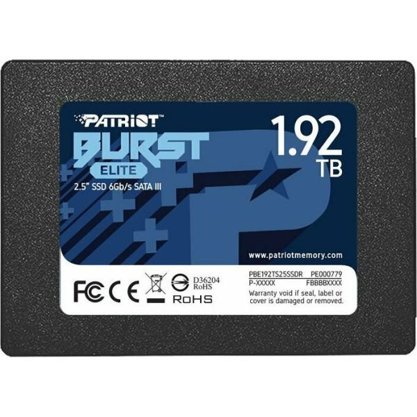 Patriot Burst Elite 1,92 TB black, SATA 6 Gb / s, 2.5 (PBE192TS25SSDR) Patriot Burst Elite 1,92 TB black, SATA 6 Gb / s, 2.5 (PBE192TS25SSDR)