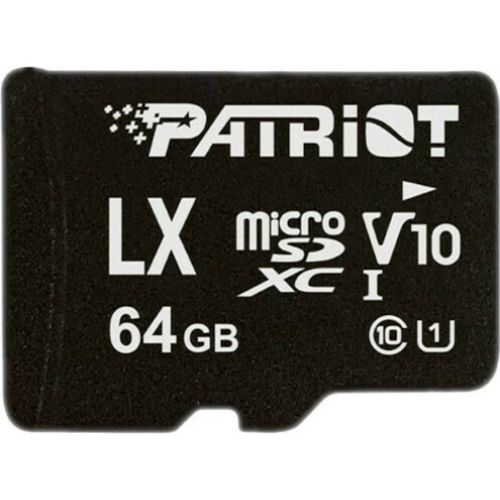 Patriot LX Series 64 GB microSDXC Black, UHS-I (U1), Class 10  (PSF64GMDC10)