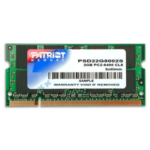 Patriot Memory DDR2 2GB CL5 PC2-6400 (800MHz) SODIMM memory module (PSD22G8002S)