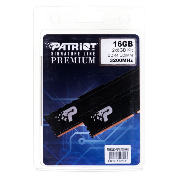 Patriot Memory Signature Premium PSP416G3200KH1memory module 16 GB 2 x 8 GB DDR 3200 MHz (PSP416G3200KH1) Patriot Memory Signature Premium PSP416G3200KH1memory module 16 GB 2 x 8 GB DDR 3200 MHz (PSP416G3200KH1)