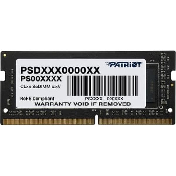 Patriot SO-DIMM 8 GB DDR4-3200 SR black, PSD48G320081S, Signature Line (PSD48G320081S) Patriot SO-DIMM 8 GB DDR4-3200 SR black, PSD48G320081S, Signature Line (PSD48G320081S)