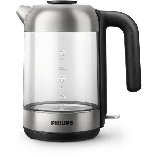 Philips 5000 series HD9339/80 electric kettle 1.7 L 2200 W Black, Stainless steel, Transparent (HD9339/80)