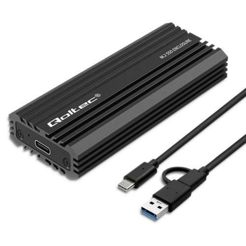 Qoltec 52270 NV2270 enclosure for drive M.2 SSD | SATA | NVMe | USB-C | 2TB (52270)