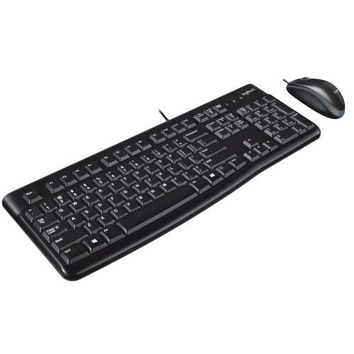 Logitech Desktop MK120 keyboard Mouse included USB QWERTY UK International Black (920-002562)