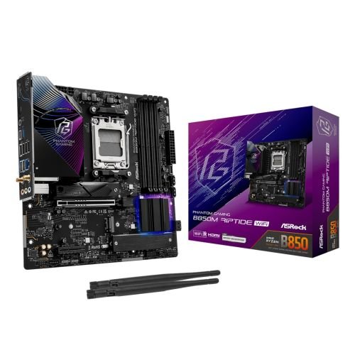 Asrock Phantom Gaming B850M Riptide WiFi AMD B850 Socket AM5 micro ATX (B850M Riptide WiFi)