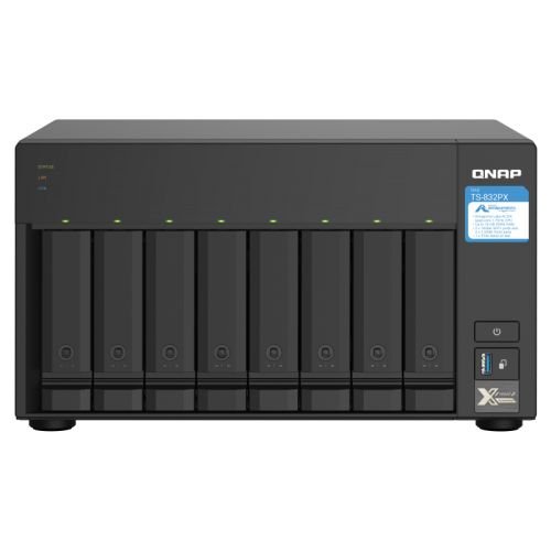 QNAP TS-832PX NAS Tower Ethernet LAN Aluminium, Black AL324 (TS-832PX-4G)