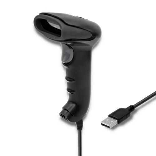 Qoltec 50866 Laser barcode reader 1D | CCD | USB | Black (50866)