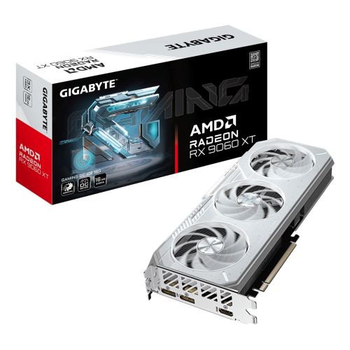 GIGABYTE GAMING Radeon RX 9060 XT OC ICE 16G Graphics Card - 16GB GDDR6, 256bit, PCI-E 5.0, 3320 MHz Core Clock, 2 x DisplayPort, 1 x HDMI, GV-R906XGAMINGOCICE-16GD (GV-R906XGAMINGOCICE-16GD)