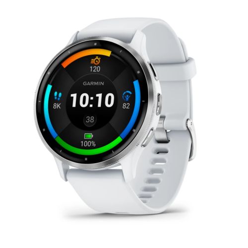 Garmin Venu 3 3.56 cm (1.4") AMOLED 45 mm Digital 454 x 454 pixels Touchscreen Silver, White Wi-Fi GPS (satellite) (010-02784-00)