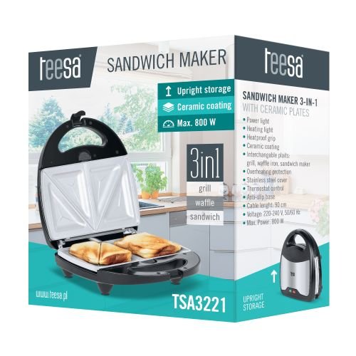 Teesa sandwich maker 3in1 Ceramic pads (TSA3221)