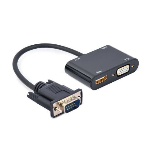 Gembird A-VGA-HDMI-02 video cable adapter 0.15 m HDMI + VGA (D-Sub) VGA (D-Sub) Black (A-VGA-HDMI-02)