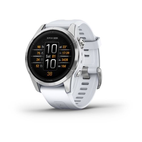 Garmin epix Pro (Gen 2) 3.05 cm (1.2") AMOLED 42 mm Digital 390 x 390 pixels Touchscreen Silver Wi-Fi GPS (satellite) (010-02802-01)