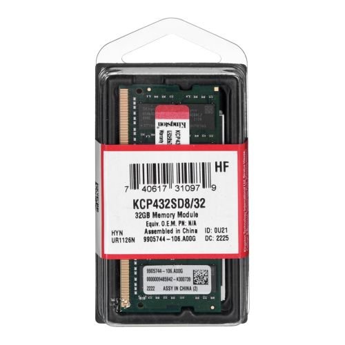 Kingston Technology KCP432SD8/32 memory module 32 GB 1 x 32 GB DDR4 3200 MHz (KCP432SD8/32)