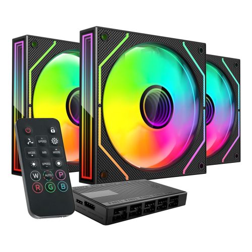 Mars Gaming MF3DPROKIT computer cooling system Computer case Fan 12 cm Black (TACMARS-MF3DPROKIT)