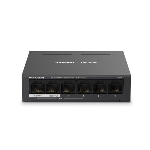 Mercusys 6-Port 10/100Mbps Desktop Switch with 4-Port PoE+ (MS106LP)
