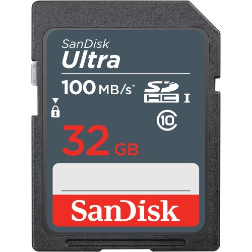 SanDisk Ultra 32GB SDHC Mem Card 100MB/s memory card UHS-I Class 10 (SDSDUNR-032G-GN3IN)