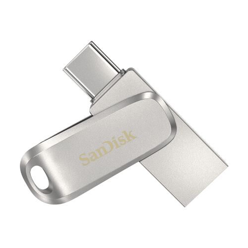 SanDisk Ultra Dual Drive Luxe USB flash drive 64 GB USB Type-A / USB Type-C 3.2 Gen 1 (3.1 Gen 1) Stainless steel (SDDDC4-064G-G46)